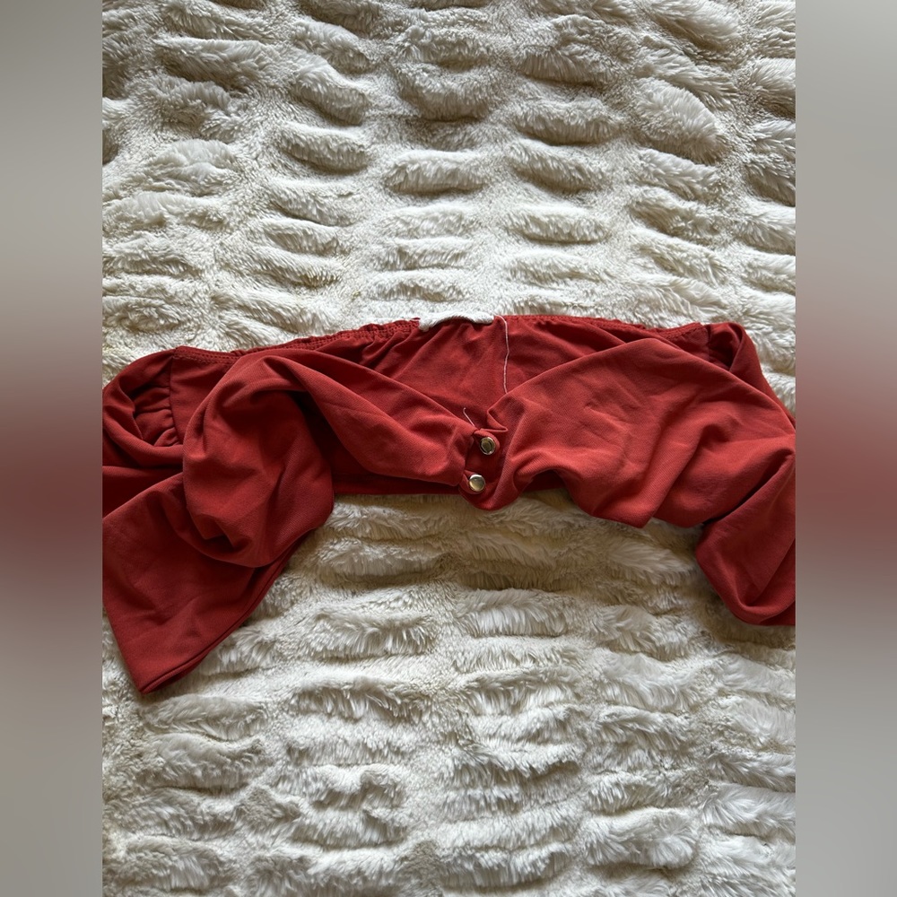 💓 Spring have off the shoulder button down crop top Large y2k